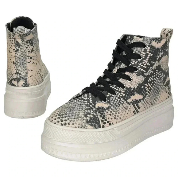 Madden Girl Chucki Snake Print Faux Leather High Top Womens Sneakers Size 8.5M - Picture 11 of 13